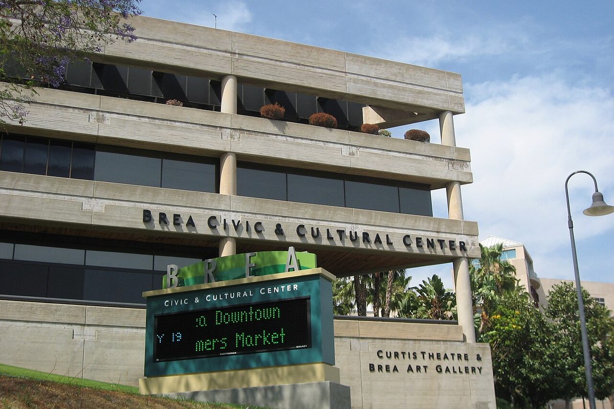 The Brea Civic & Cultural Center building, home of Brea City Hall, in Brea, California