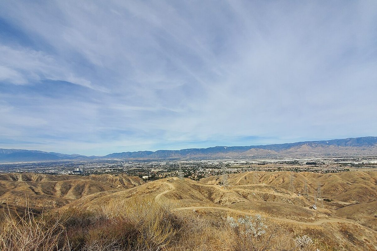 View over Loma Linda, California, from the hills of the South Hills Preserve