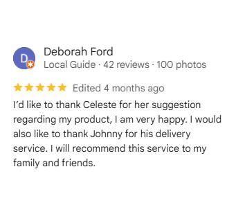 Customer review from Deborah Ford