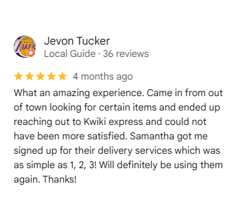 Customer review from Jevon T.